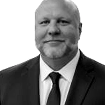 Black-and-white portrait of Jimmy Standaert, Head AI Operator & Integrator at KC AI Association